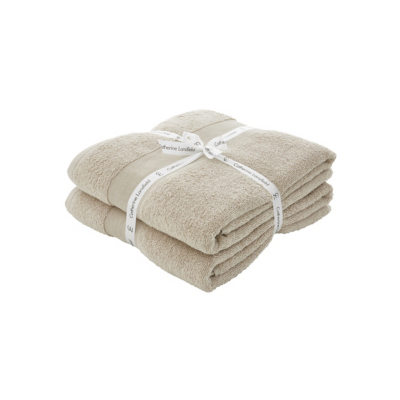 Catherine Lansfield Anti-Bacterial 100% Cotton Towel in Natural | Size: Bath Sheet