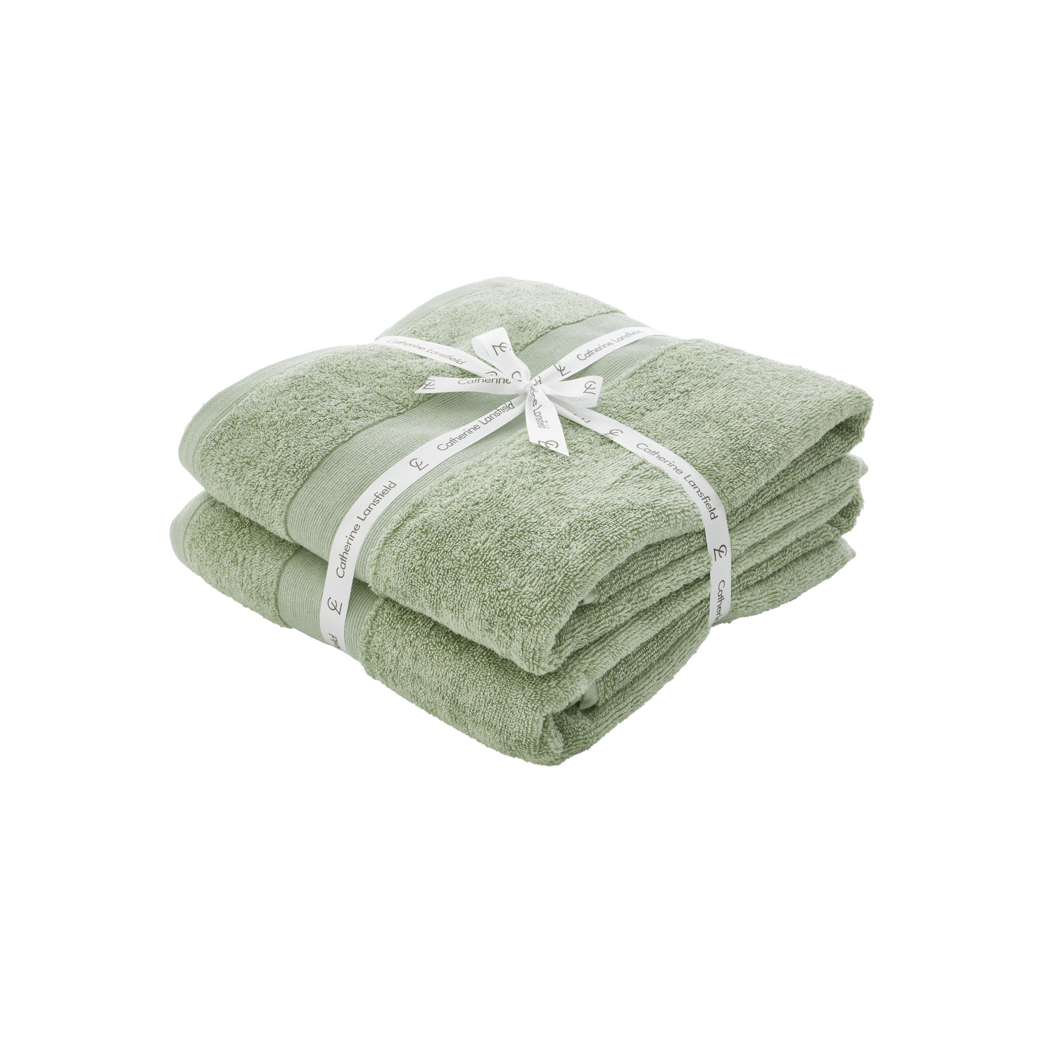 Cat Sage Green Catherine Lansfield Sage Antibacterial Bath Sheet - Set Of 2 - Image 4