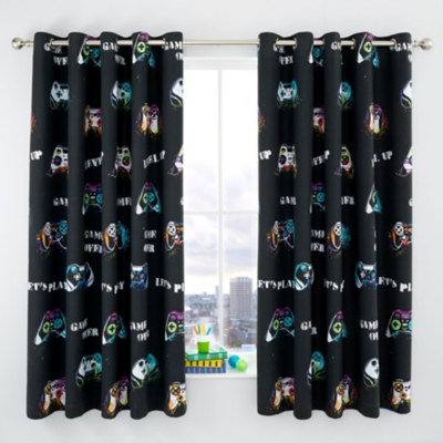 Catherine Lansfield Game Over Black Curtains | Home | George at ASDA