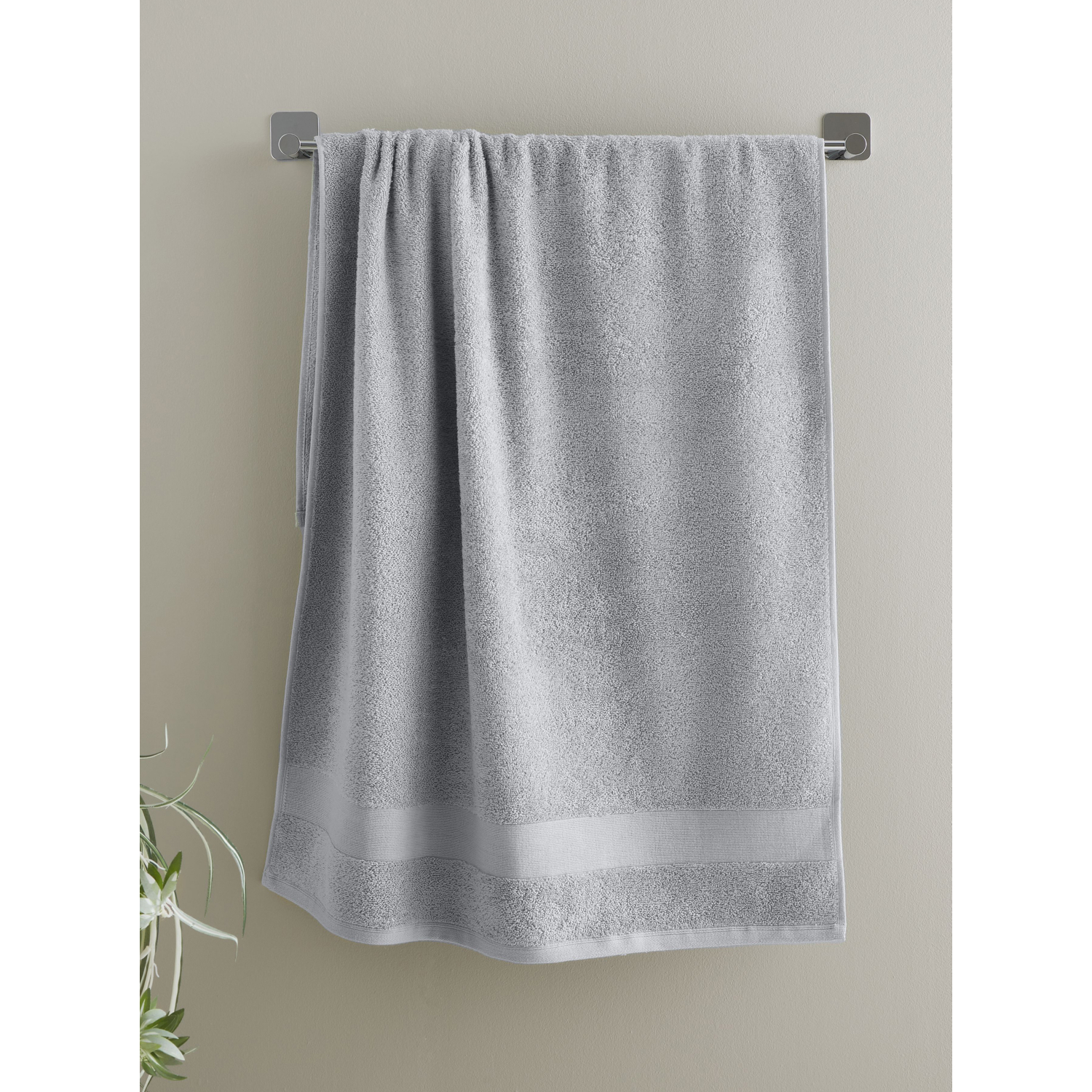 B&Q -  Anti-Bacterial Cotton 50X85Cm Hand Towel Silver Grey - Image 4