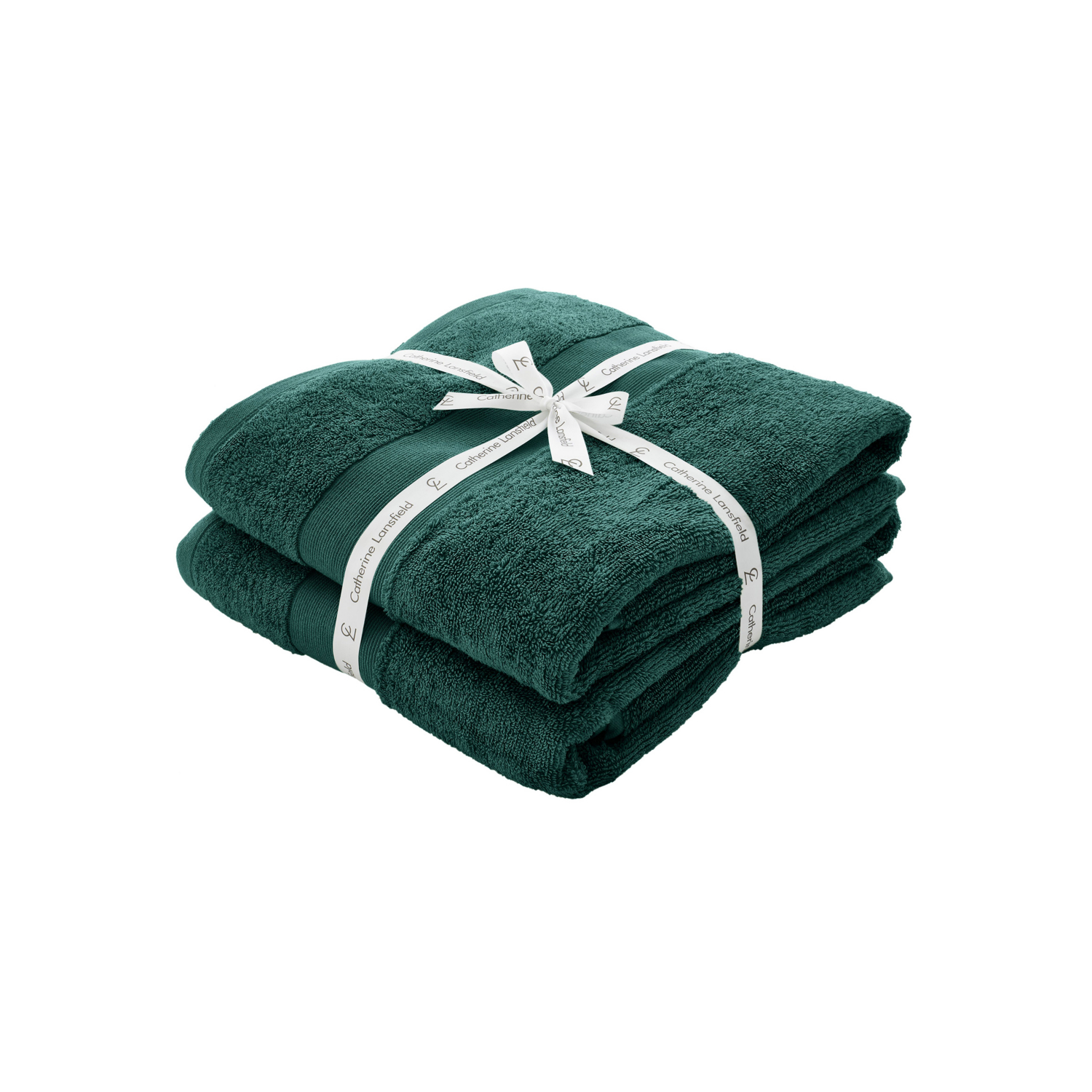 Catherine Lansfield  Anti-Bacterial Cotton Towel - Forest Green - B/Sheet x2 - Image 4