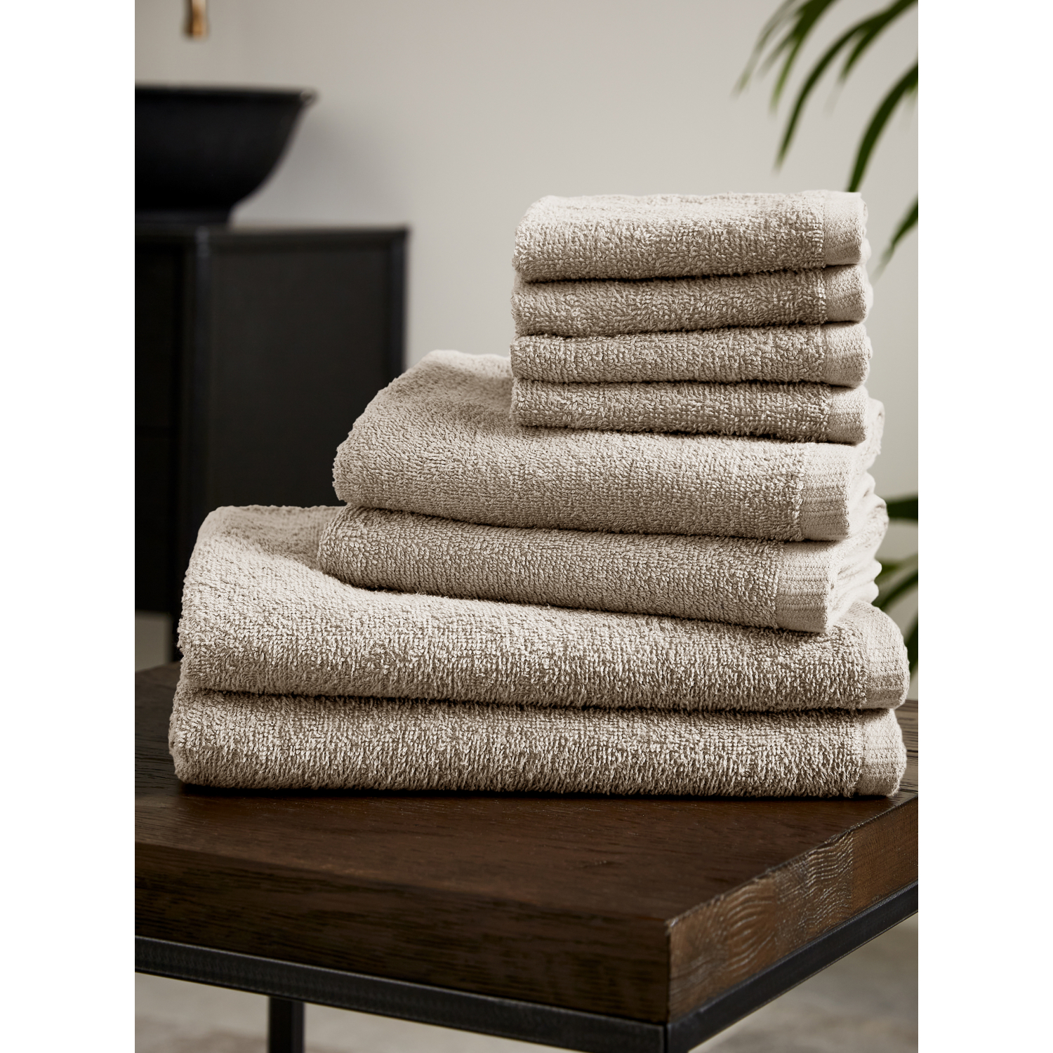 Catherine Lansfield  Quick Dry Cotton 8 Piece Towel Set - Natural - 8 Piece To - Image 6