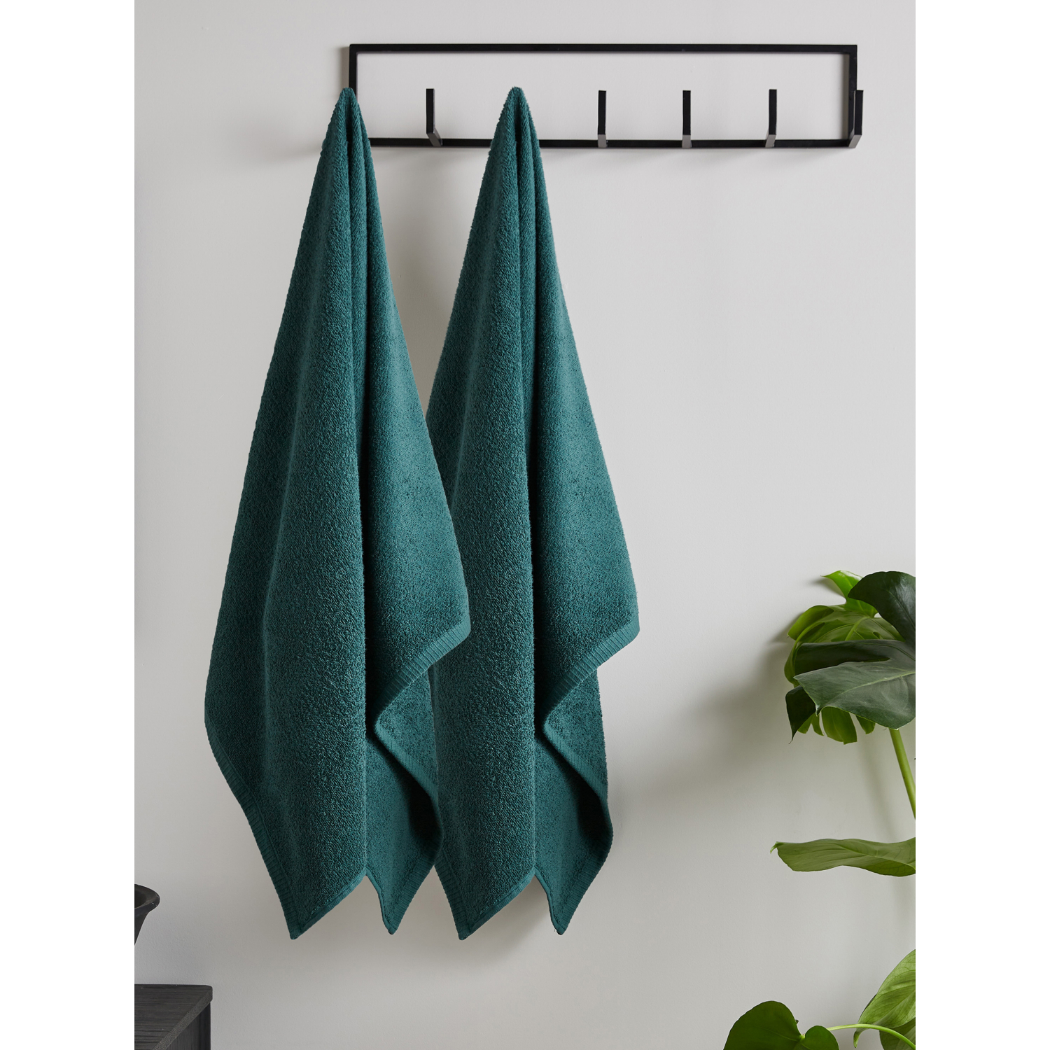 Cat Forest Green Catherine Lansfield Quick Dry Bath Sheet - Set Of 2