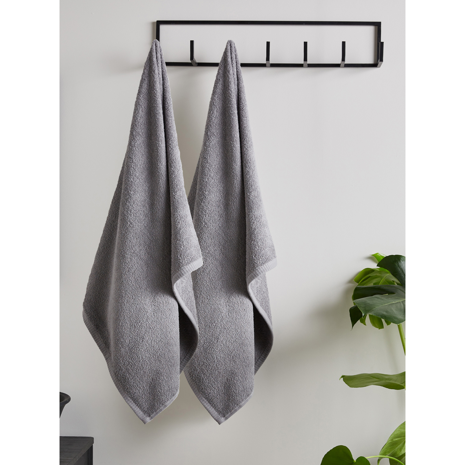 Cat Grey Catherine Lansfield Quick Dry Bath Sheet - Set Of 2