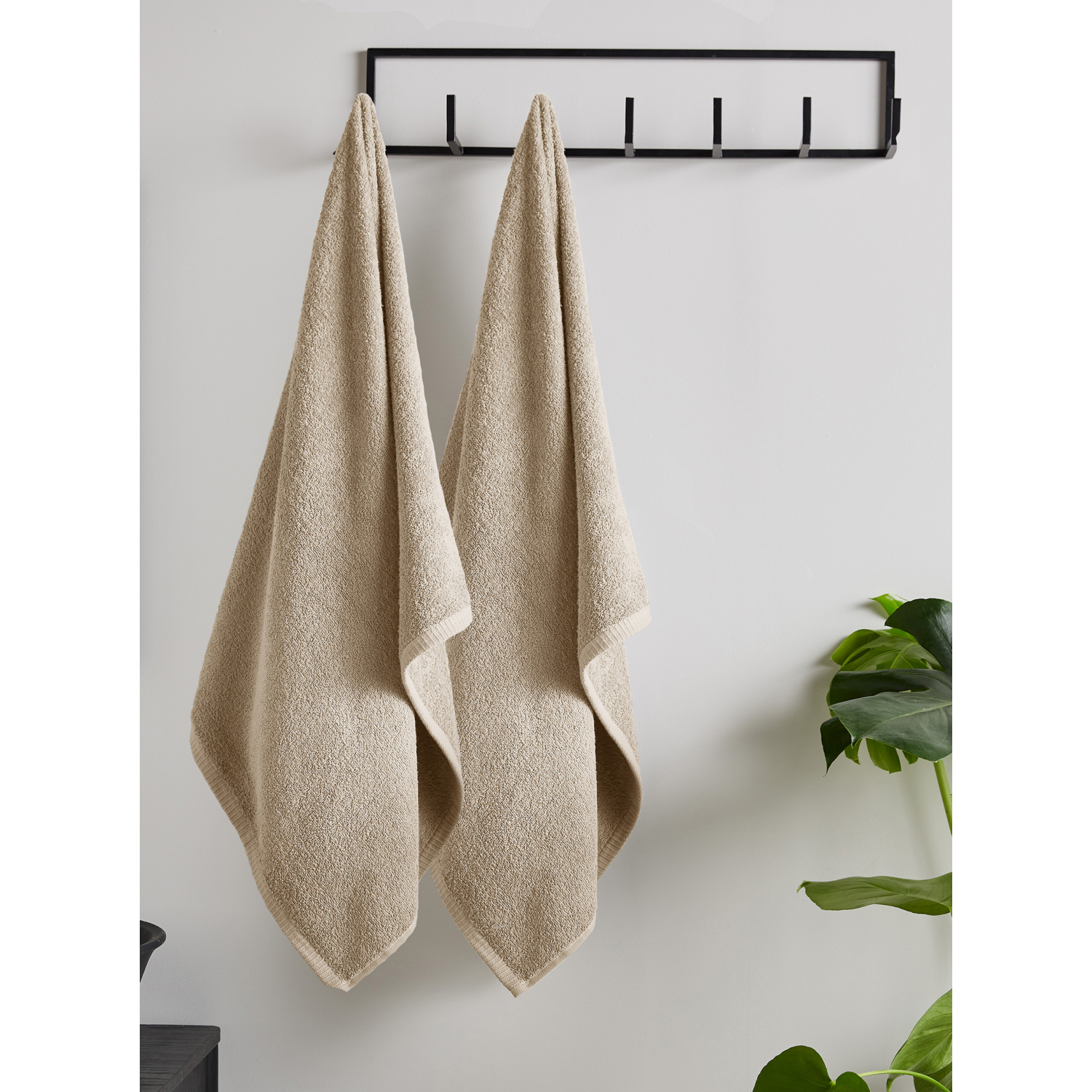 Cat Natural Catherine Lansfield Quick Dry Bath Sheet - Set Of 2