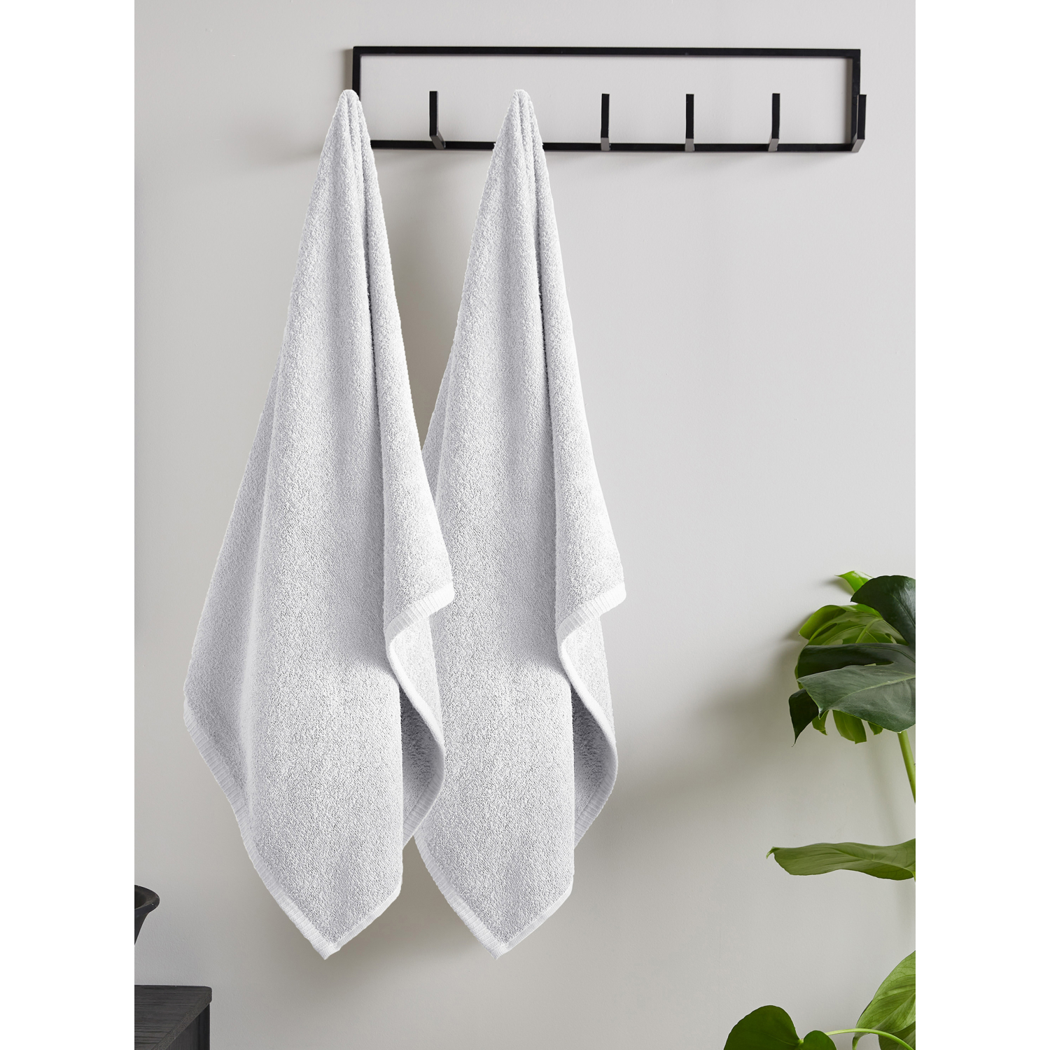 Cat White Catherine Lansfield Quick Dry Bath Sheet - Set Of 2