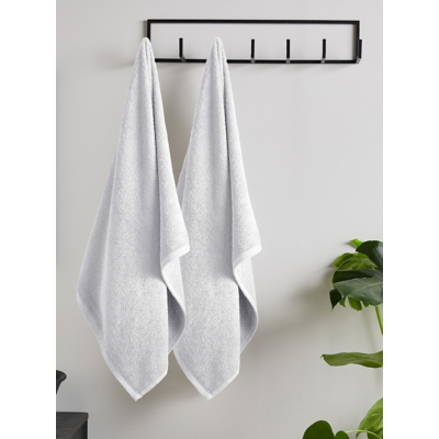 Catherine Lansfield Quick Dry White Cotton Towels - 2PK Bath Sheet / White