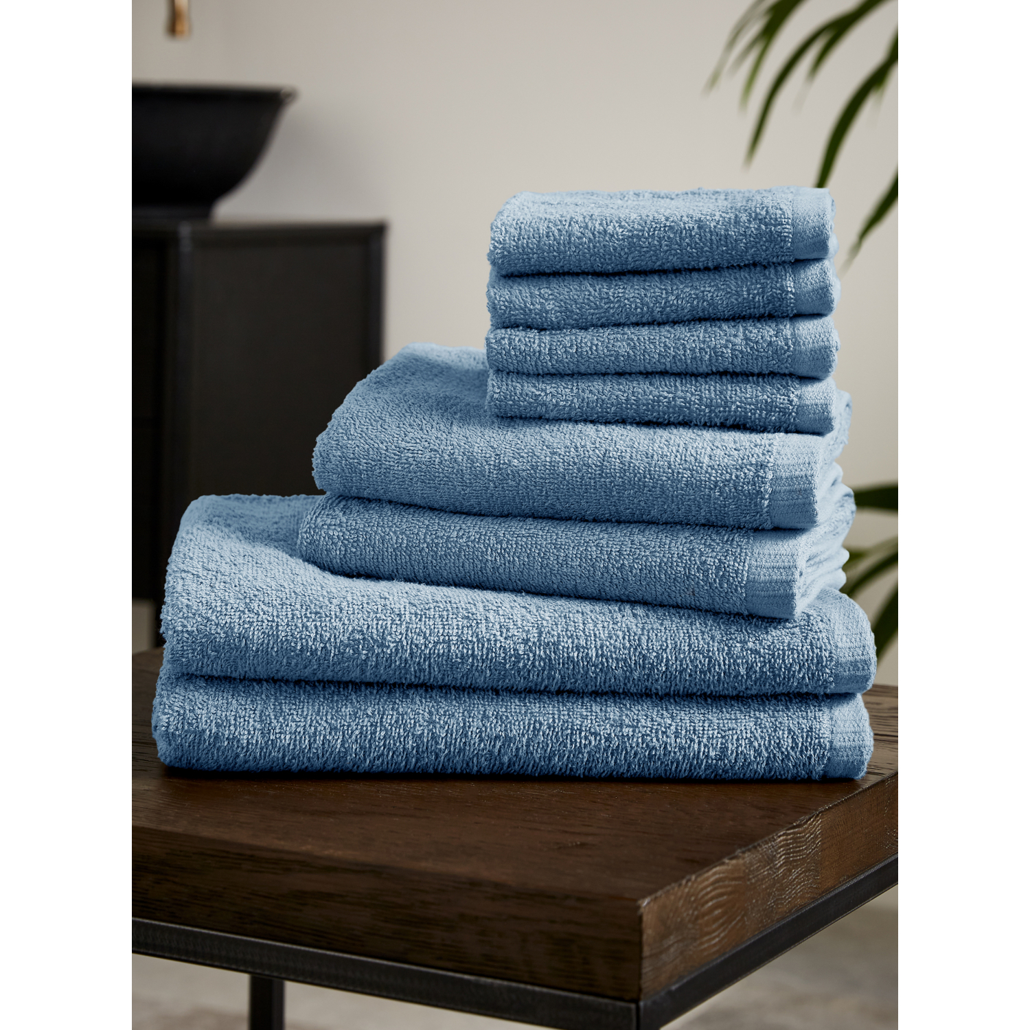 Catherine Lansfield  Blue Quick Dry Cotton 8 Piece Towel Set in Size 8 Piece To, Sports Direct - Image 6