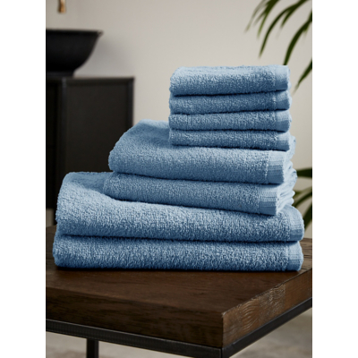 Catherine Lansfield Quick Dry 100% Cotton Towel Bale Set in Blue