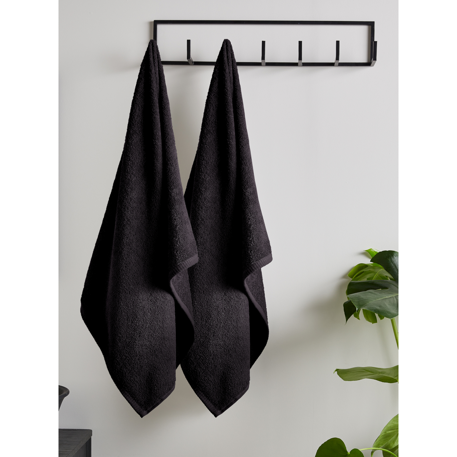 Cat Black Catherine Lansfield Quick Dry Bath Sheet - Set Of 2