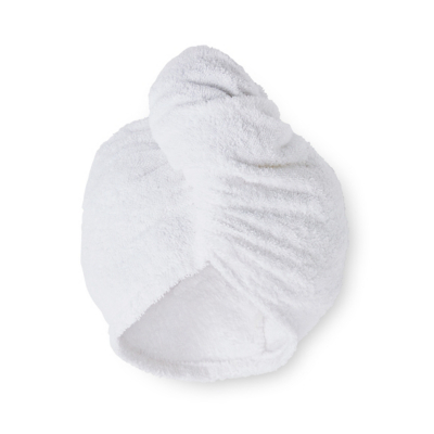 Catherine Lansfield Quick Dry White Cotton Turbie Head Wrap Towel (Pair) - Head Wrap / White