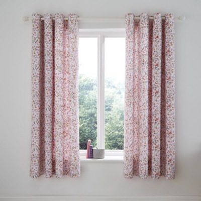Catherine Lansfield Enchanted Butterfly Pink Curtains Home