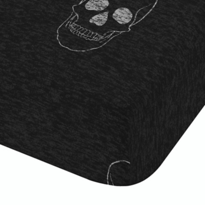 Catherine Lansfield Grey Skulls Fitted Sheet - Double / Black