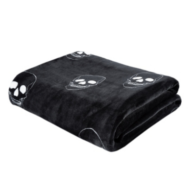 Catherine Lansfield Skull Cosy Fleece Halloween Throw 130 x 170cm in Grey | Size: 130 cm x 170 cm