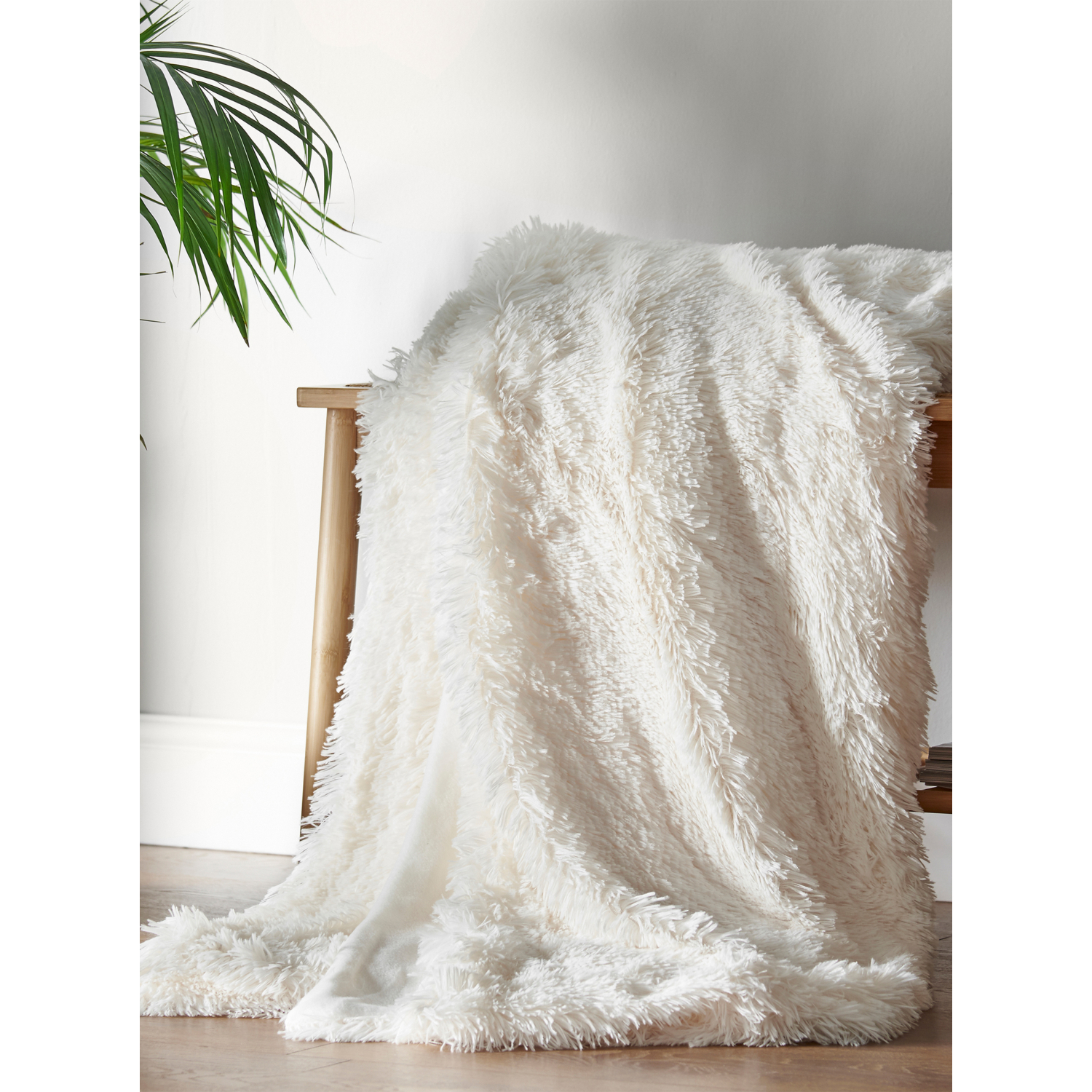 Cat Cream Catherine Lansfield Cuddly Large Blanket Throw - 245 X 280Cm