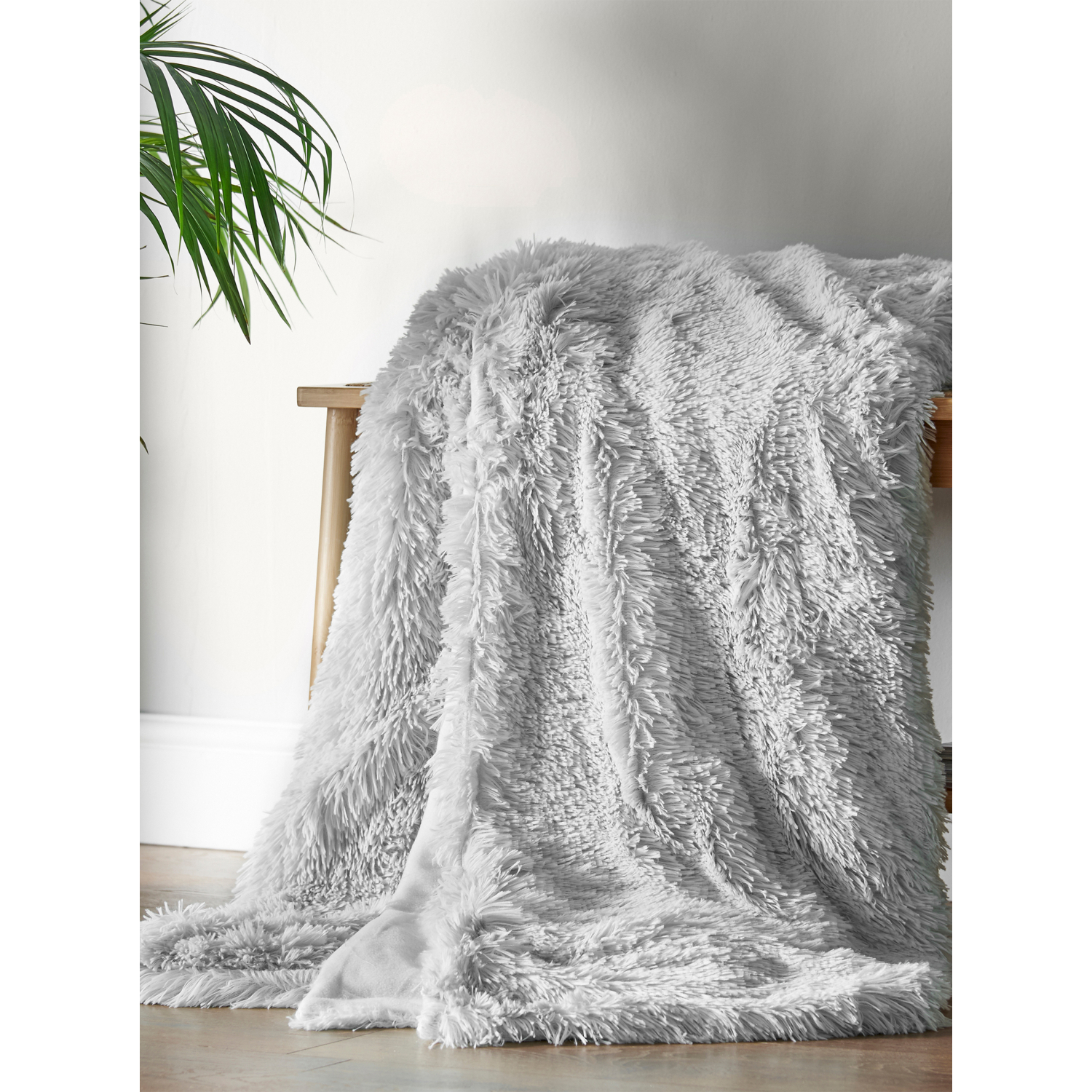 Cat Silver Catherine Lansfield Cuddly Large Blanket Throw - 245 X 280Cm