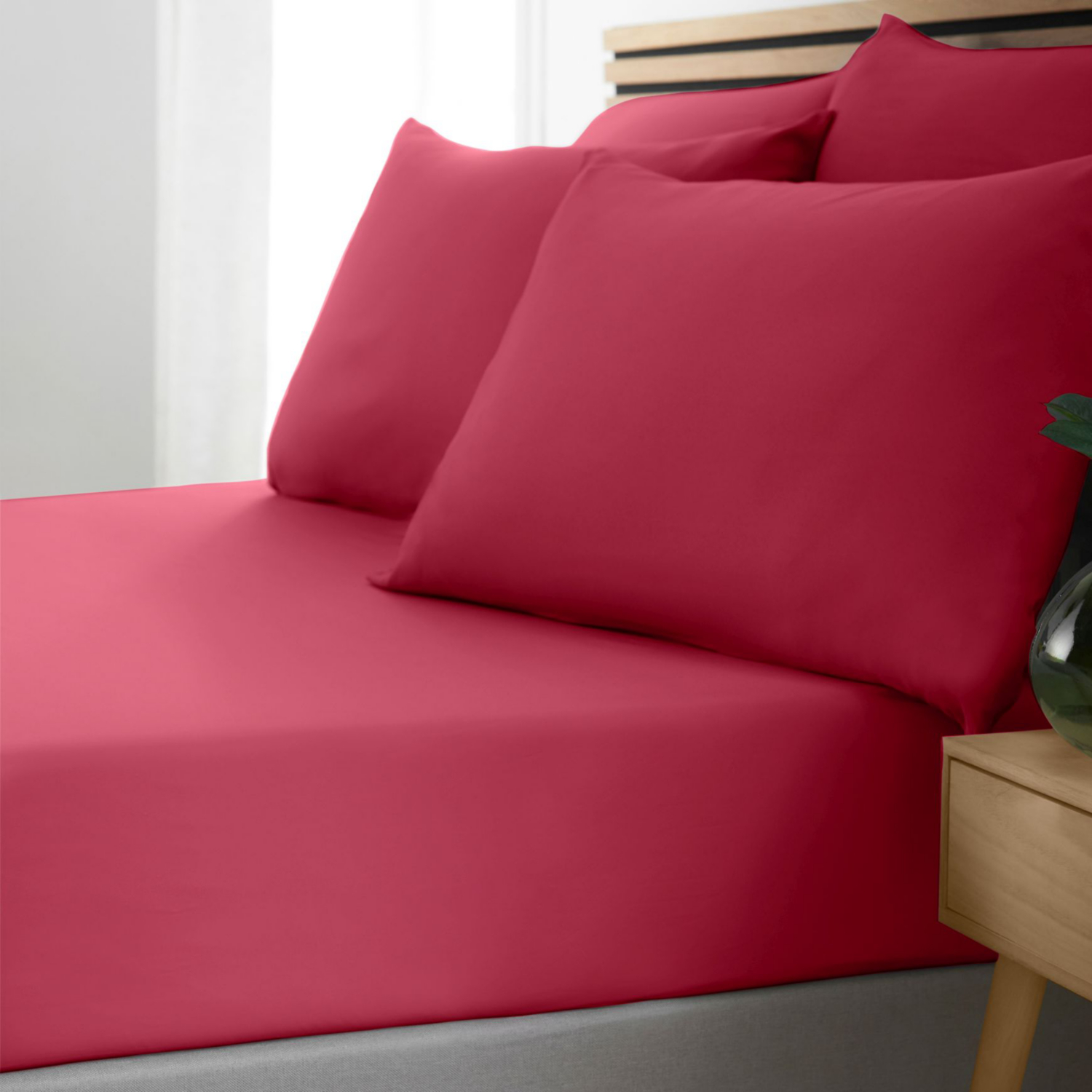 Cat Deep Pink Catherine Lansfield So Soft Non-Iron Fitted Sheet