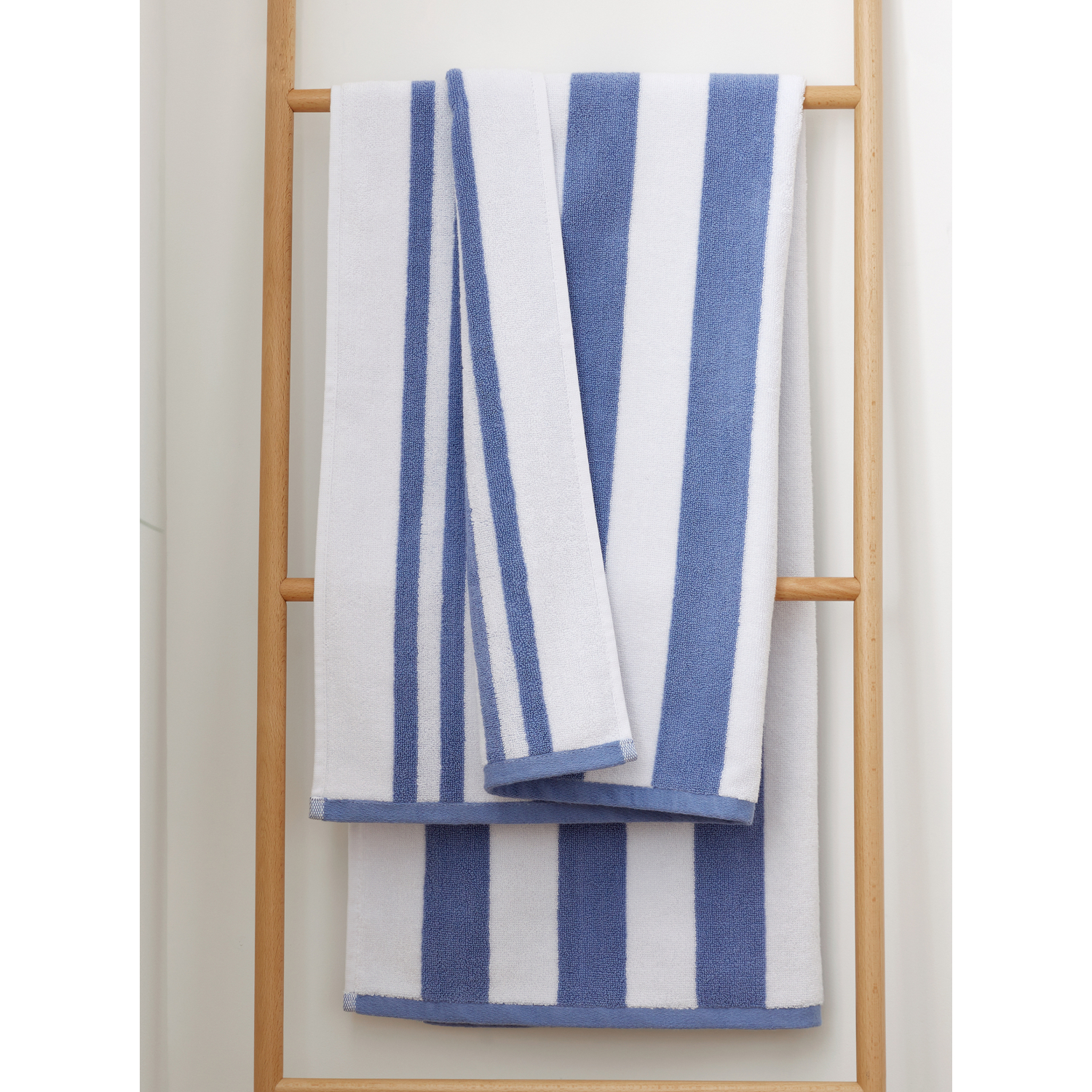 George Blue Bianca Reversible Stripe Cotton Jacquard Towel Range