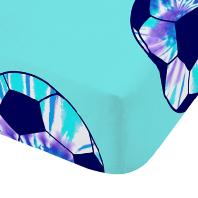 Catherine Lansfield Tie Dye Football Blue Fitted Sheet Home