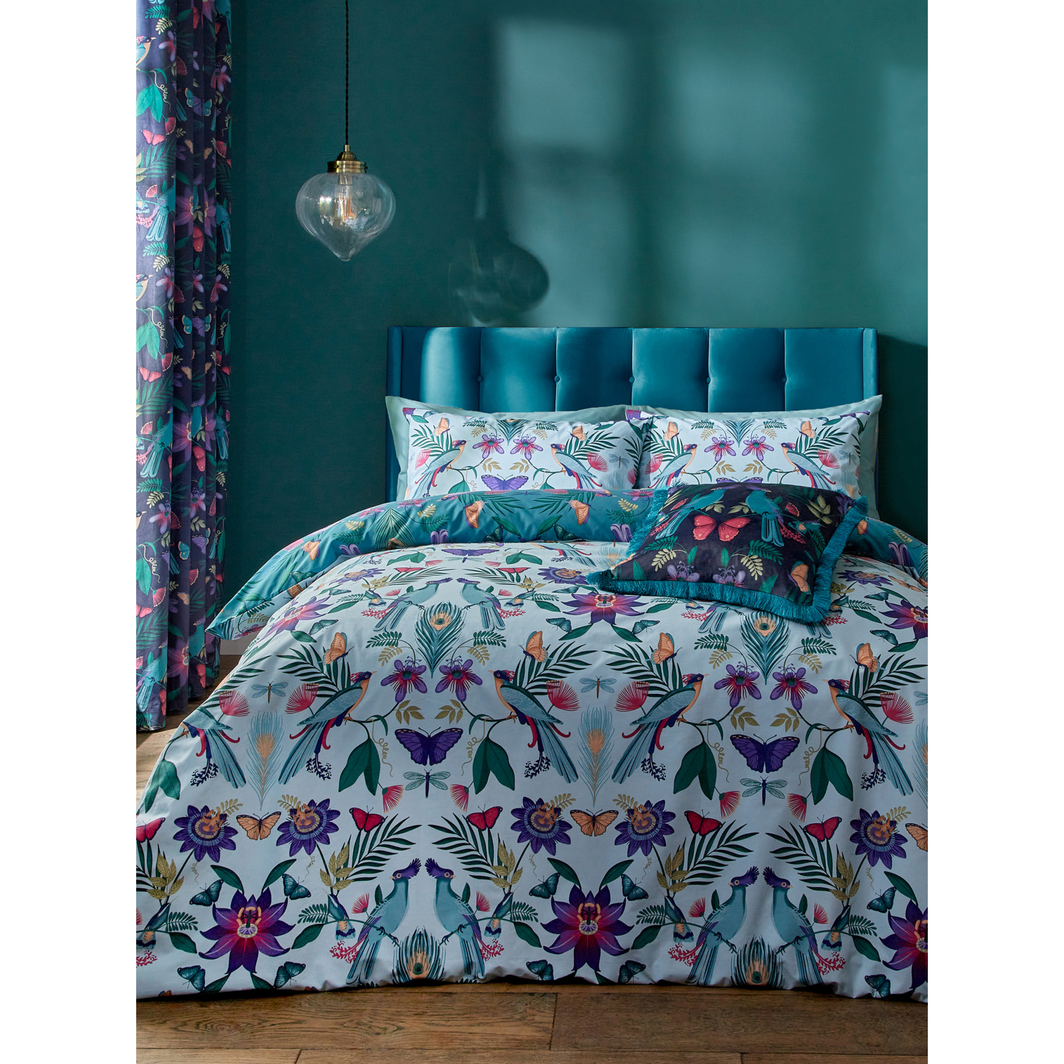 Cat Duck Egg Catherine Lansfield Mya Floral Duvet Cover Set