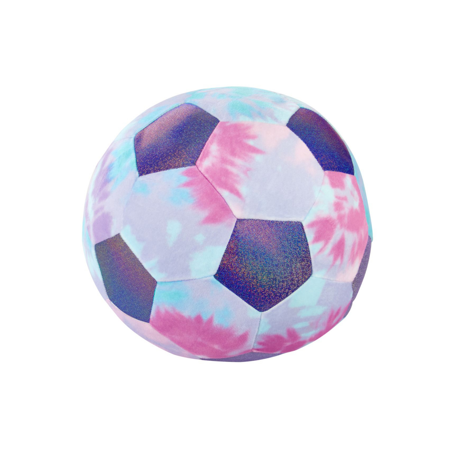 Catherine Lansfield Kids Tie Dye Football Shaped Cushion Lilac - Image 4