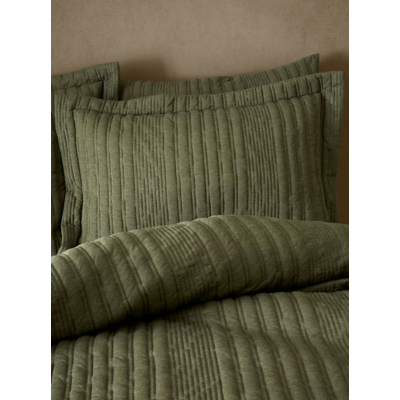 George Pineapple Elephant Olive Tamba Jersey Stripe Pillowcases - Olive Green