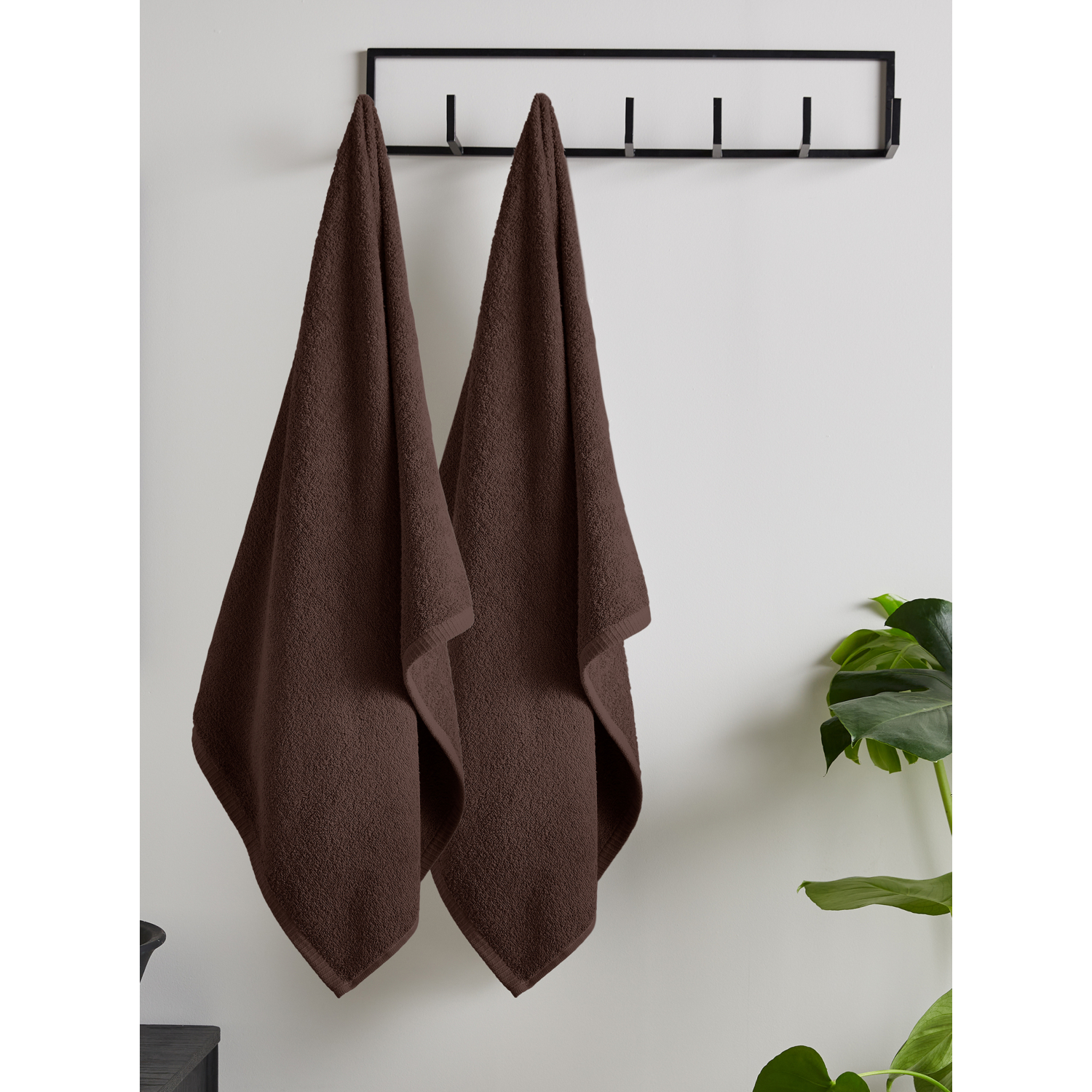 Cat Chocolate Catherine Lansfield Quick Dry Bath Sheet - Set Of 2