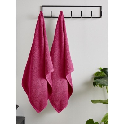 George Catherine Lansfield Deep Pink Quick Dry Bath Sheet - Set of 2 - Deep Pink