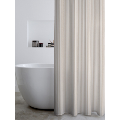 Catherine Lansfield 'Timeless Stripe' Shower Curtain in Natural | Size: 180 cm width x 180 cm drop
