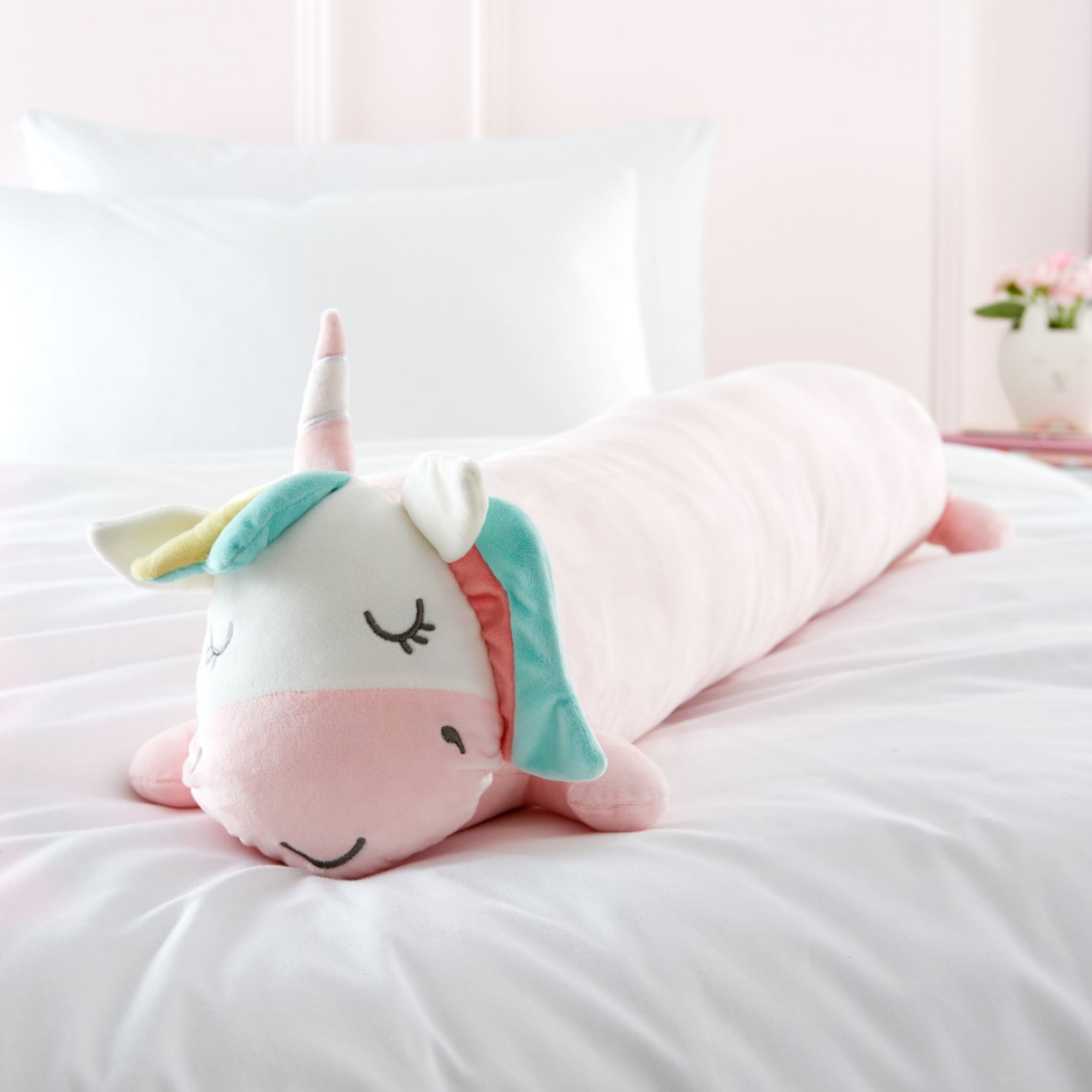 Julian Charles Pink Catherine Lansfield Cuddle Friends Unicorn 3D Cushion (90Cm X 15Cm) - One Size - Image 7