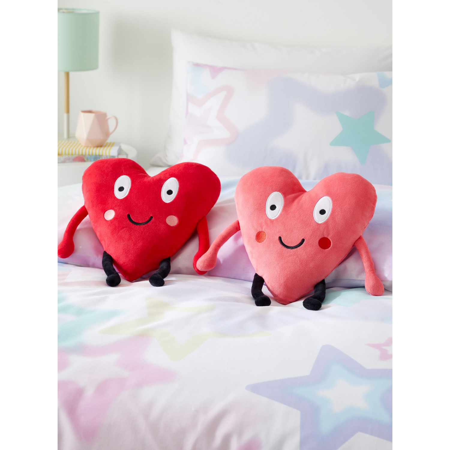 Cat Pink Catherine Lansfield Together Sweet Hearts Cushions