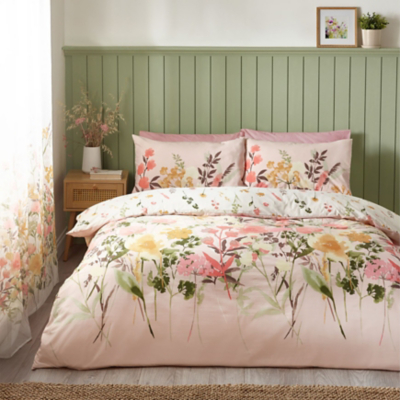 Cat Pink Catherine Lansfield Countryside Floral Duvet Set