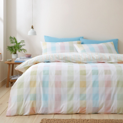 George Catherine Lansfield Spring Check Duvet Cover Set - Multi