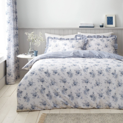 Catherine Lansfield Lucie Floral Frill Duvet Cover Set in White | Size: Single
