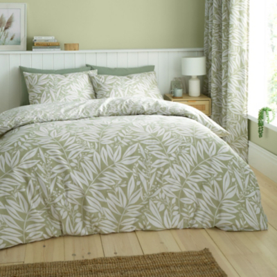 Catherine Lansfield Sorrel Leaf Duvet Cover Set in Green | Size: Single