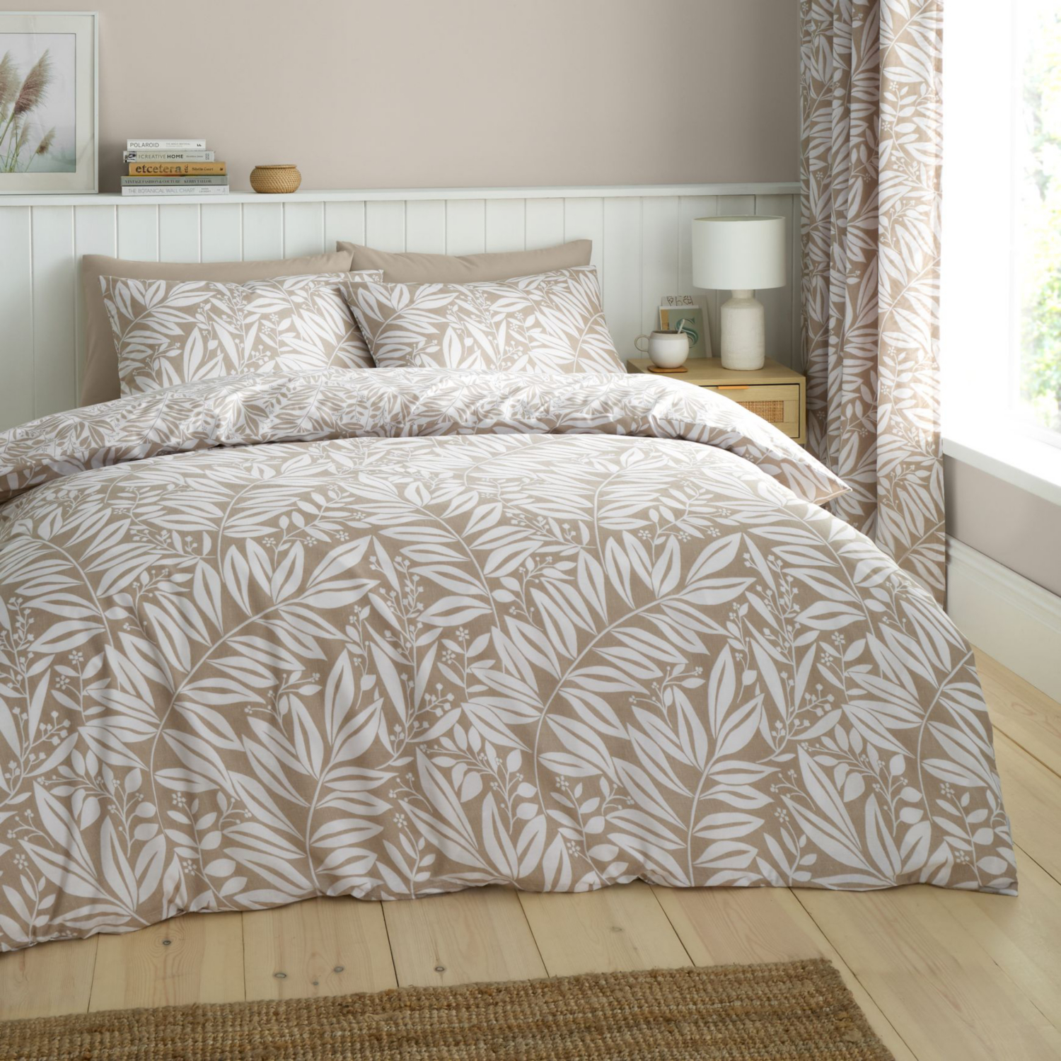Cat Natural Catherine Lansfield Sorrel Leaf Duvet Cover Set