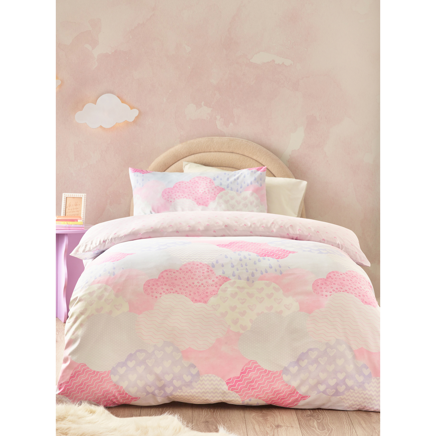 Cat Pink Catherine Lansfield Soft As A Cloud Duvet Cover Set