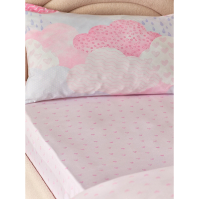 Catherine Lansfield Pink Soft as a Cloud Fitted Sheet - Double / Pink