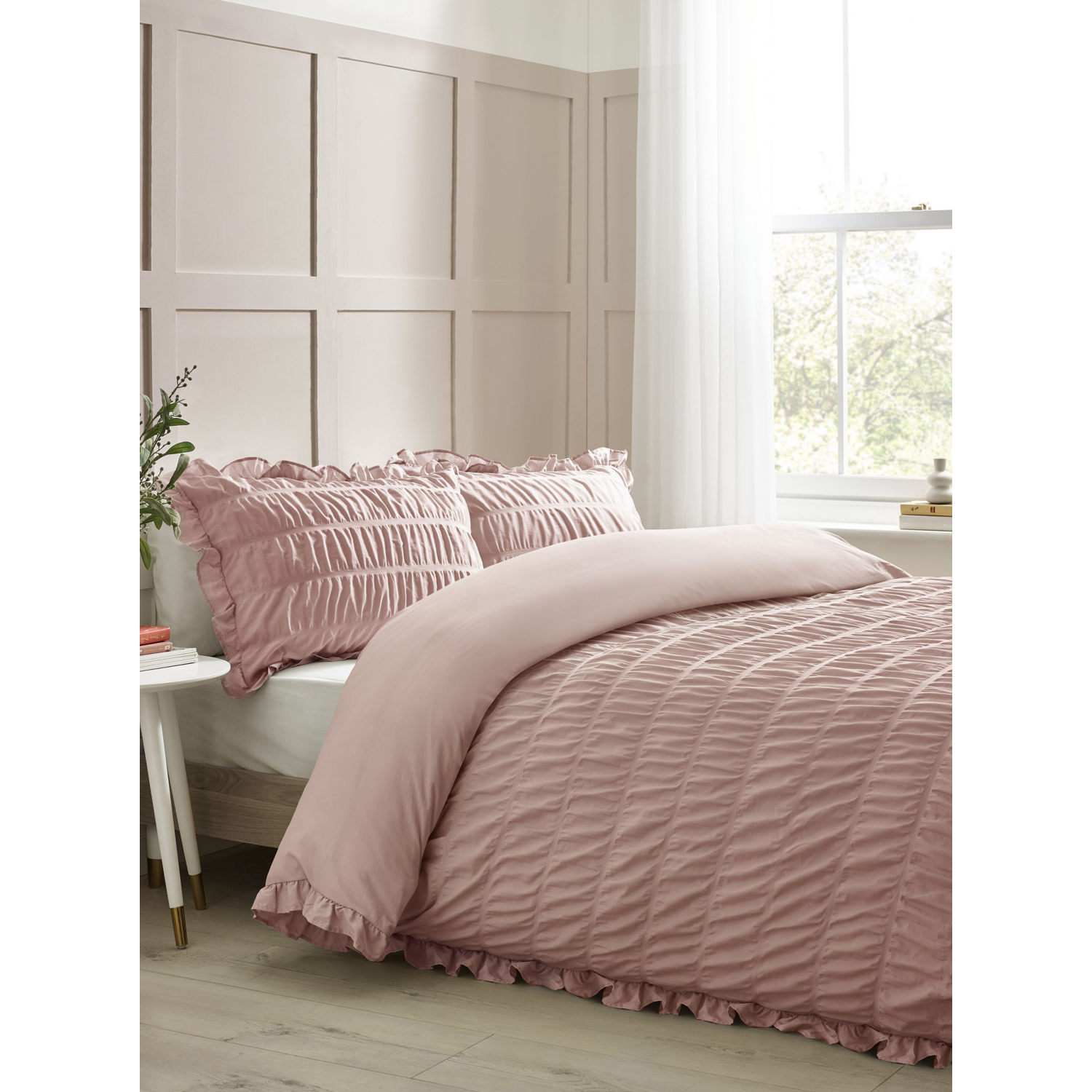 Seersucker Frill Duvet Cover Set - Image 6