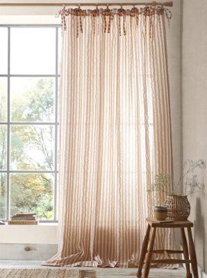 Pineapple Elephant Clay Zanzibar Woven Stripe Voile | Home