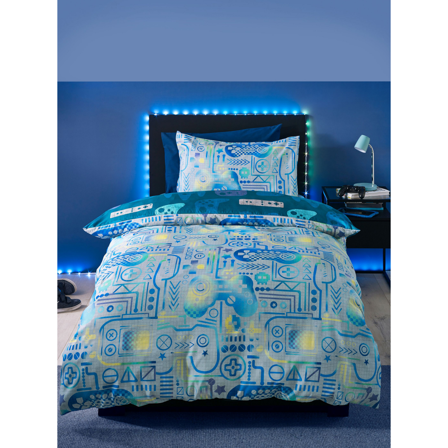 Cat Grey Catherine Lansfield Gaming So Soft Duvet Cover Set