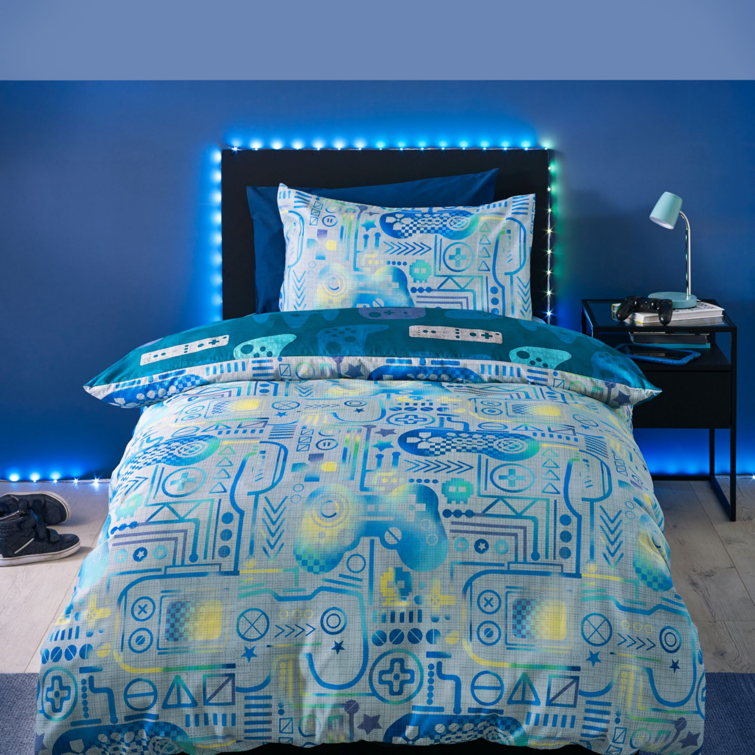 Cat Grey Catherine Lansfield Gaming So Soft Duvet Cover Set