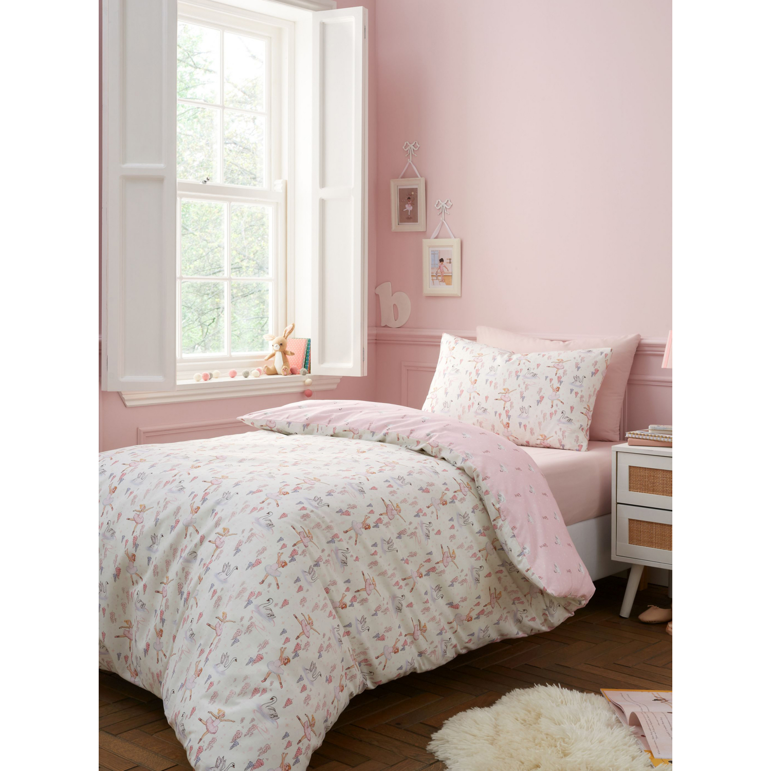 Bell Pink Belle & Boo Ballerina Reversible Duvet Cover Set - Image 5