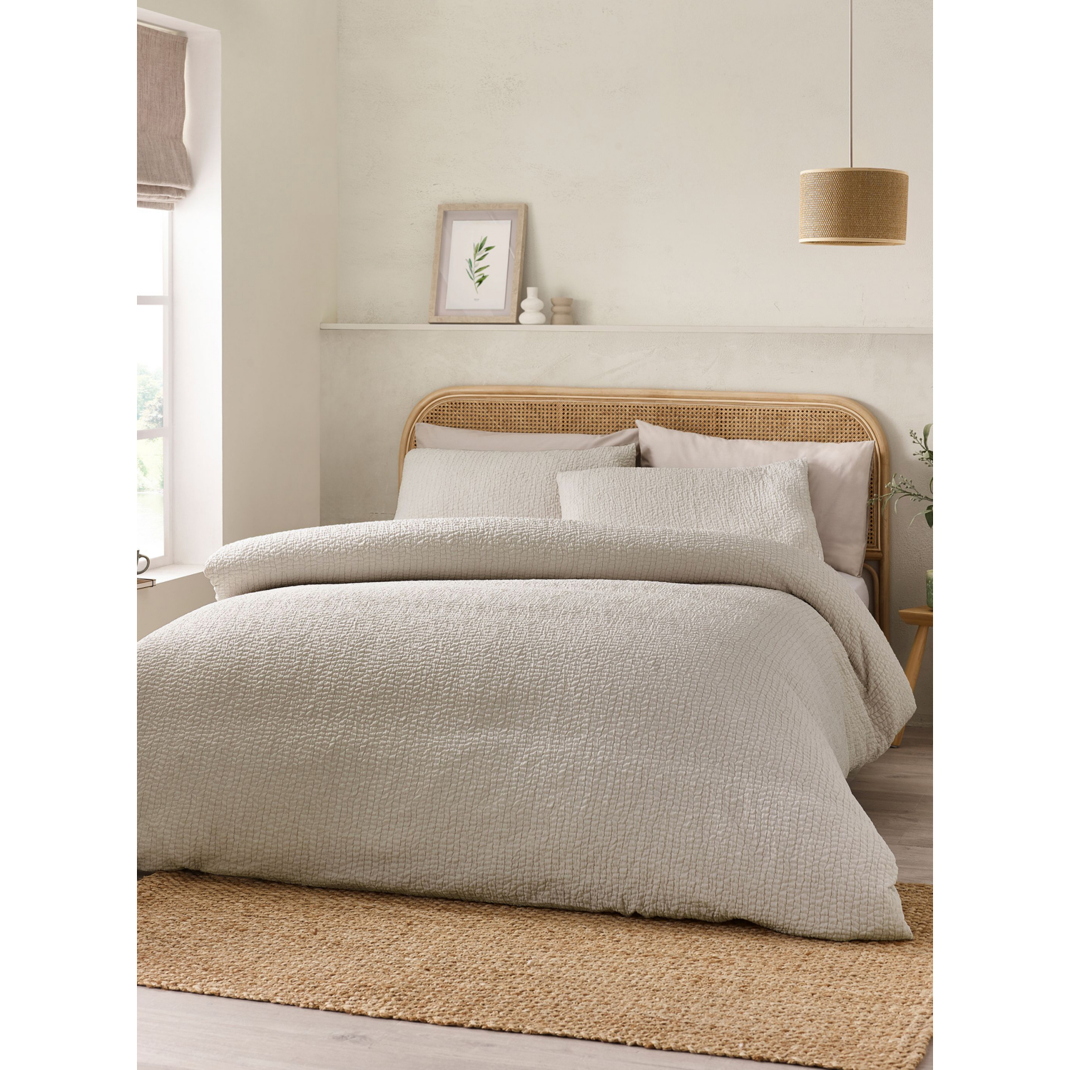 Crinkle Seersucker Duvet Cover Set - Image 7