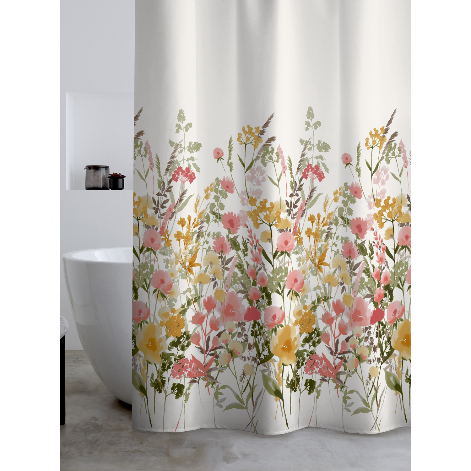 Catherine Lansfield Pink Countryside Floral Shower Curtain - Image 7