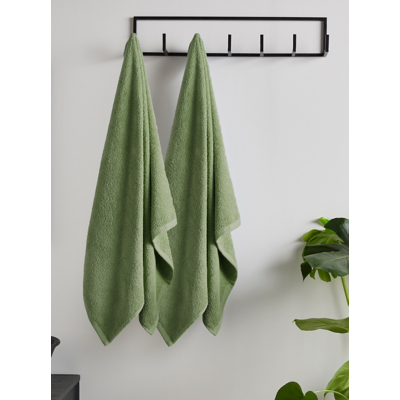 George Catherine Lansfield Quick Dry Bath Sheet Pair - Sage Green