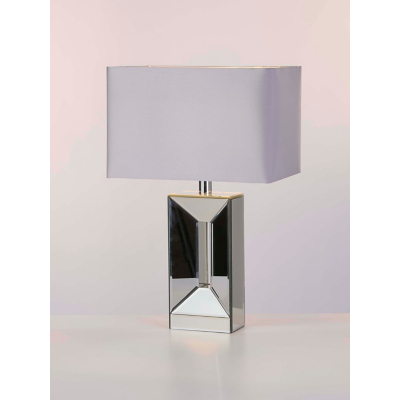 Sleek Geo Chrome Mirror-Finish Table Lamp - One Size / Silver