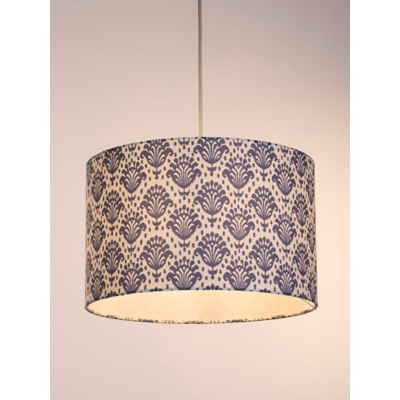 Lighting Collection Bute Sapphire Print Drum Shade - 35cm in Cream