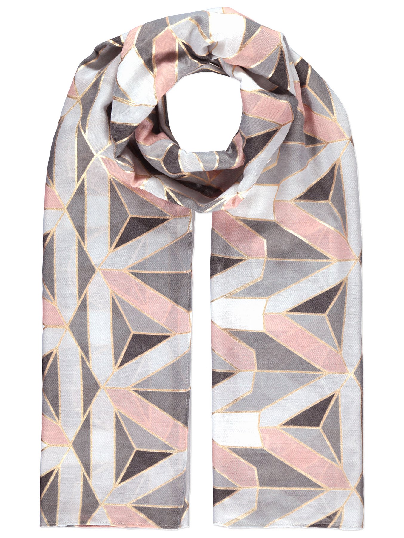 Grey Geo Print Lightweight Scarf GEM default pd
