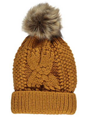 mustard bobble hat